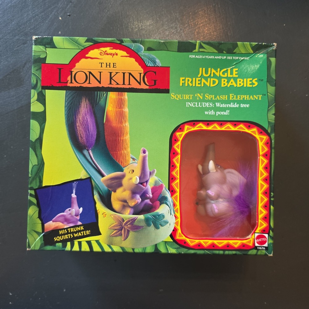 Vintage 1994 Mattel Disney Lion King Jungle Friend Babies Elephant Toy 11676 NIB
